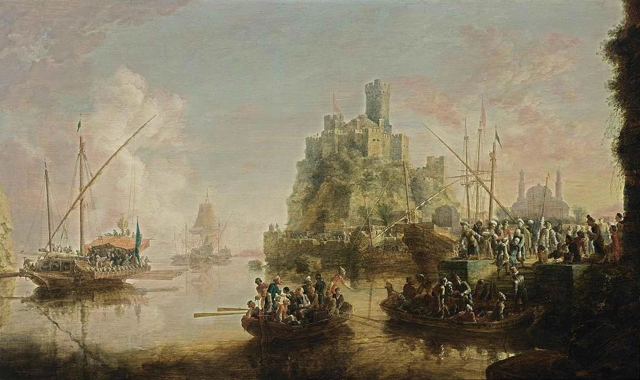 Vista del porto di Anversa durante le celebrazioni della cattura di Breda - Musee des Beaux, Arts, Dunkerque, Francia